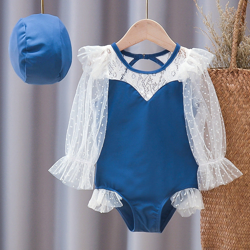 Maillot de bain enfant fille Manches longues Bébé Fille Maillot de bain une pièce Été