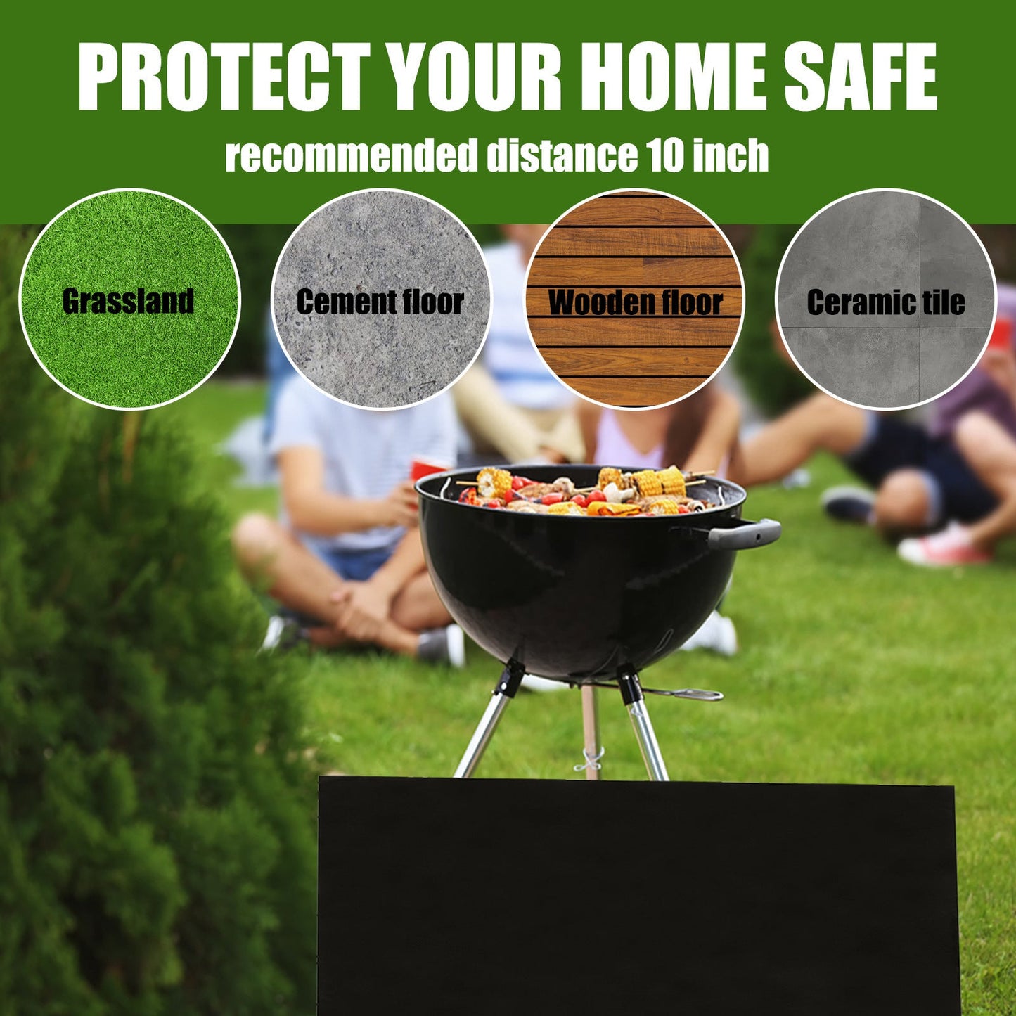 Fireplace Brazier Fireproof Pad Outdoor