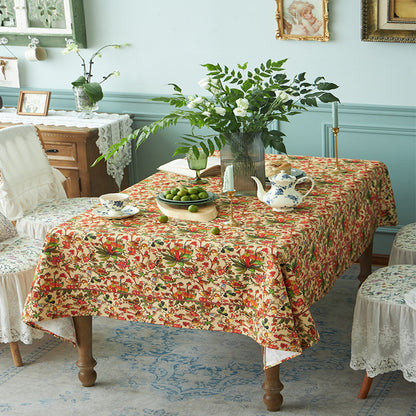Nappe de table fleurie rectangulaire vintage haut de gamme