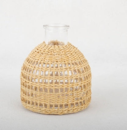 Straw Dried Flower Fragrance Japanese Woven Glass Vase