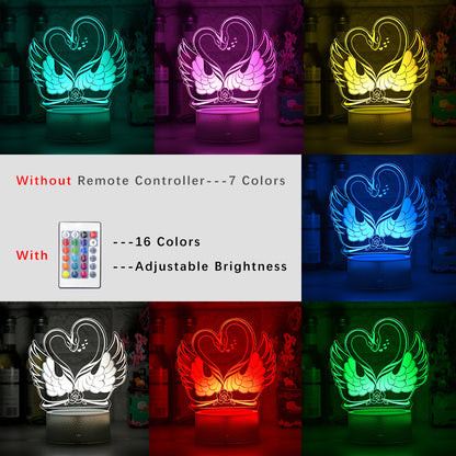 Colorful Touch Remote Control LED Swan-shaped Table Lamp