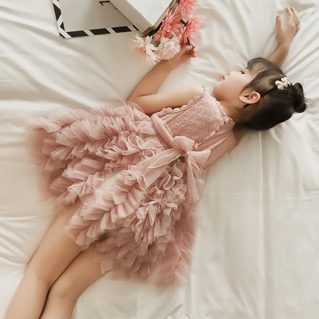 Jupe gâteau multicouche en filet pour fille - Robe de petite fille tendance