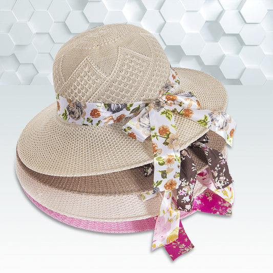 Faux Raffia Women's Sun HatSunscreen