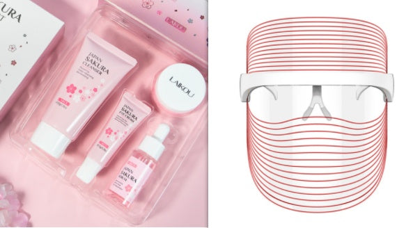 Masque LED 7 Couleurs Thérapie Lumière Rouge Rajeunissement de la Peau Masseur Beauté Maison Visage Blanchissant Anti-Âge Appareil de SPA