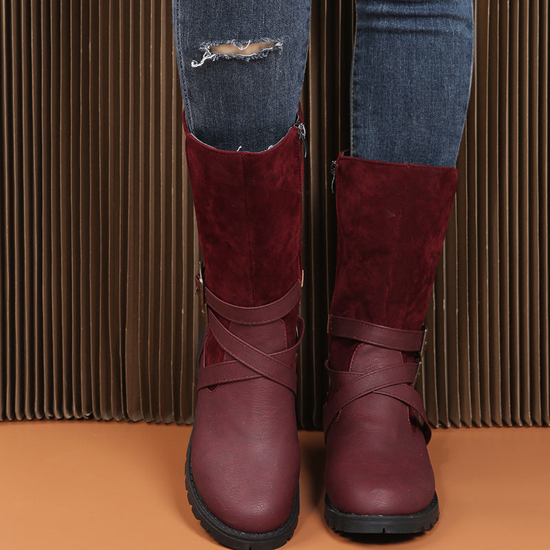 Chaussures à talon carré grande taille pour femmes – Ceinture décontractée à petit talon