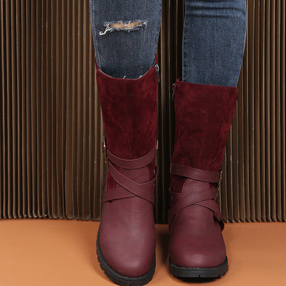 Chaussures à talon carré grande taille pour femmes – Ceinture décontractée à petit talon