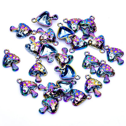 Cute Hip Hop Alloy Plant Mushroom Pendant Necklace