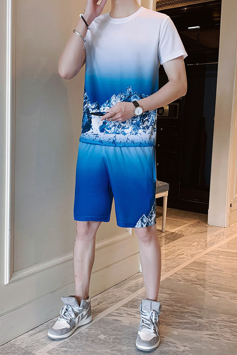 Nouvelle Tendance Manches Courtes Shorts Fitness Course Décontracté