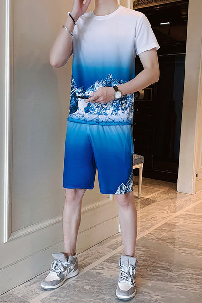 Nouvelle Tendance Manches Courtes Shorts Fitness Course Décontracté