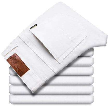 Jean décontracté taille mi-haute stretch slim tout-assorti
