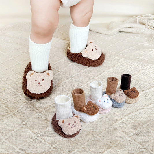 Cubrezapatos de algodón grueso protector de pies para bebé más terciopelo