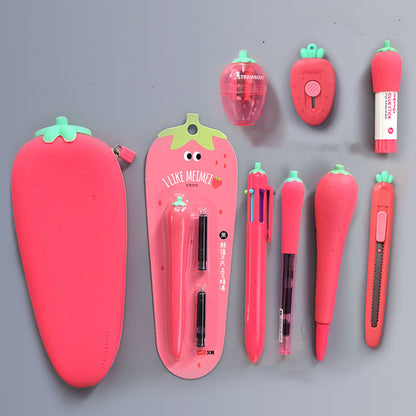 Silicone Pencil Bag Student Cute Plush Storage Bag