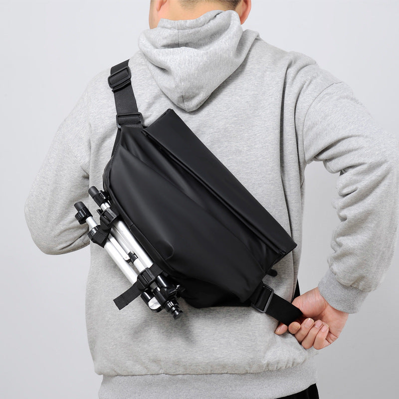 Fashion Brand Men's Functional Crossbody Bag Waterproof Lightweight Motorcycle Trendy Cool Single-shoulder Bag