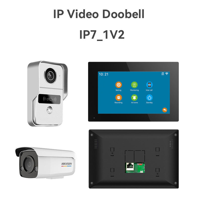 Vidéophone 1V2, surveillance en temps réel, sonnette sans fil, système d'interphone intelligent