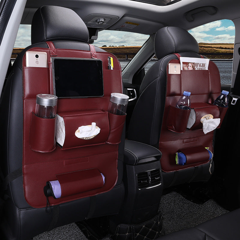Suministros para el Interior del Coche Plegable Multifuncional de Cuero para el Respaldo del Asiento