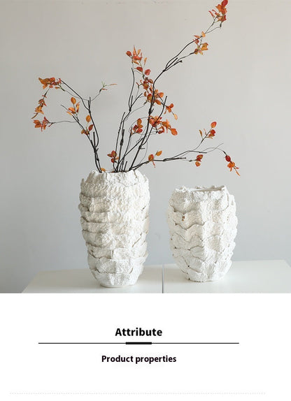 Creative White Ceramic Vase Modern Dining Table Sales Decoration Dried Flowers And Flowerpot
