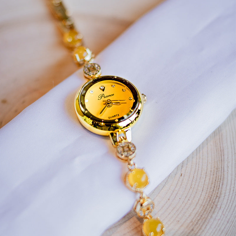 Chalcedony Jade Quartz Watch