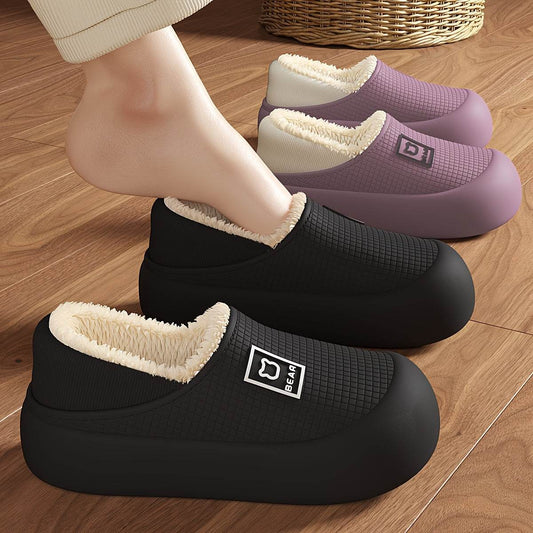 Pantuflas de invierno de felpa suave, forro polar, suela de EVA acolchada y agarre antideslizante de TPR, pantuflas cómodas para interiores y exteriores para todas las estaciones