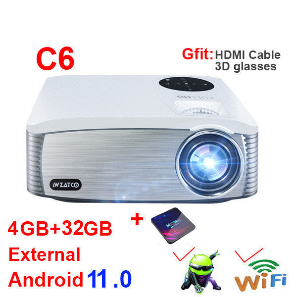 Smart Android 4K HD Projector – 1080P Home & School Laser Projector