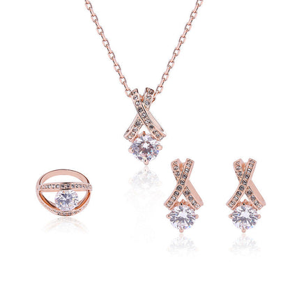 Creative Fashion Personality Simple Diamond Jewelry 3pcs
