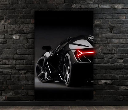 Neon Sports Car Wall Art – UV Printed LED Poster for Garage & Man Cave – Free Remote Control and Shipping