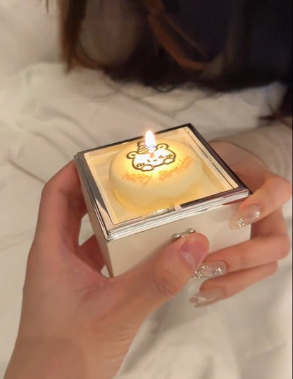 Valentine's Day Girlfriend Bear Cake Flip Ring Box