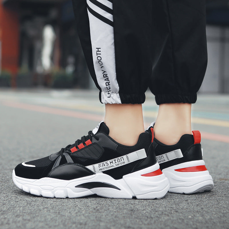 Zapatillas de hombre para correr de malla transpirable, zapatillas informales de hombre de suela gruesa y estilo retro