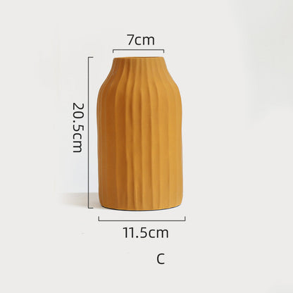 Morandi Color Nordic Style Creative Ceramic Dry Flower Vase Living Room Flower
