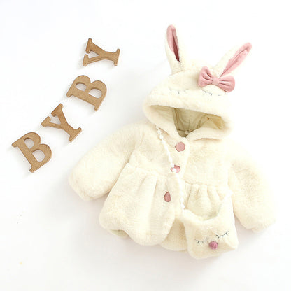 Girls' Thick Plush Coat Children's Cotton