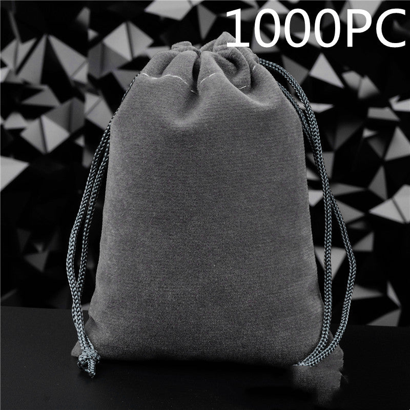 Pochette à Bijoux en Flanelle Unie avec Cordon de Serrage