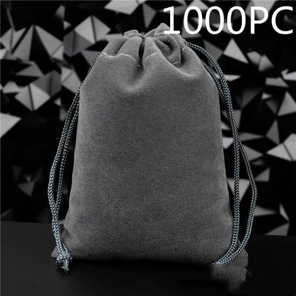 Pochette à Bijoux en Flanelle Unie avec Cordon de Serrage