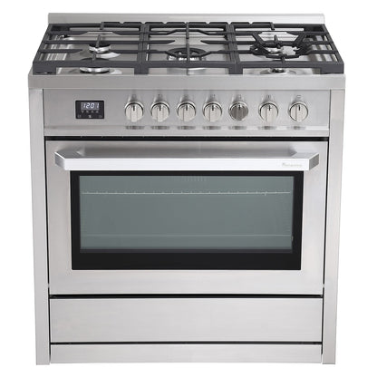 Cuisinière à gaz Rangaire 36" avec four à convection et four encastrable en acier inoxydable RRG361TS