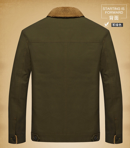 Veste homme Air Force One épaisse en coton, avec revers en velours et doublure, pour l'hiver