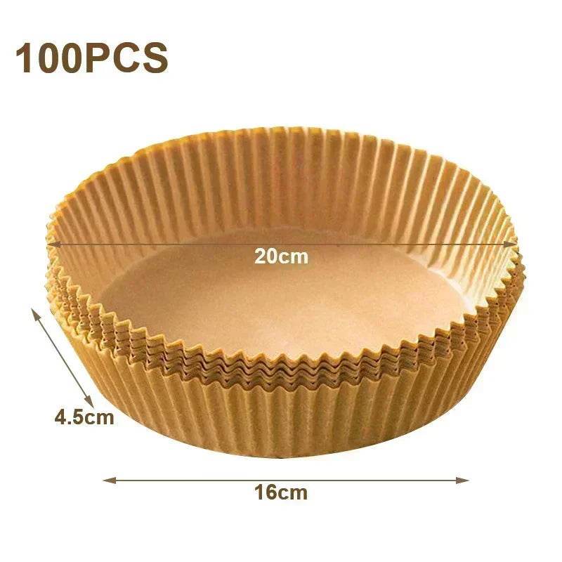 Accessoires en papier pour friteuse à air chaud, papier de cuisson jetable antiadhésif pour friteuse à air chaud, papier parchemin pour four à convection