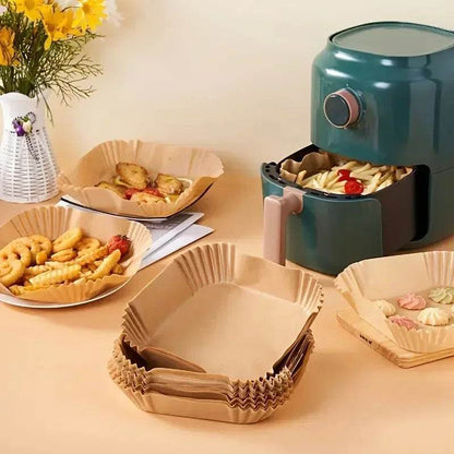 Accessoires en papier pour friteuse à air chaud, papier de cuisson jetable antiadhésif pour friteuse à air chaud, papier parchemin pour four à convection