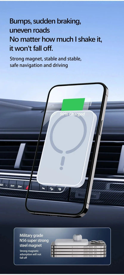 100W Magnetic Wireless Car Charger | Fast Car Phone Holder for iPhone 16 15 14 13 12