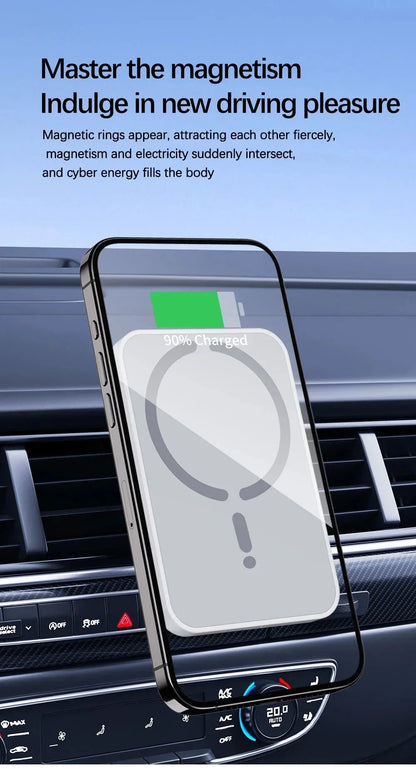 100W Magnetic Wireless Car Charger | Fast Car Phone Holder for iPhone 16 15 14 13 12
