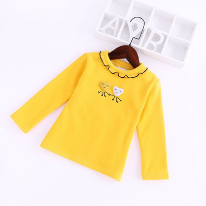 Fungus embroidered cotton bottoming shirt