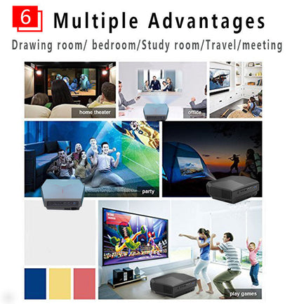 Mini vidéoprojecteur portable 1080P HD pour la maison, connexion vocale WiFi sans fil pour téléphone portable