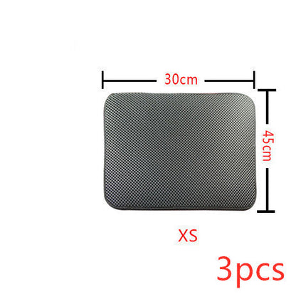 Tapis de litière double couche pour chats, tapis de litière pour animaux de compagnie, tapis de litière pour chats, accessoire de propreté pour maisons de chats