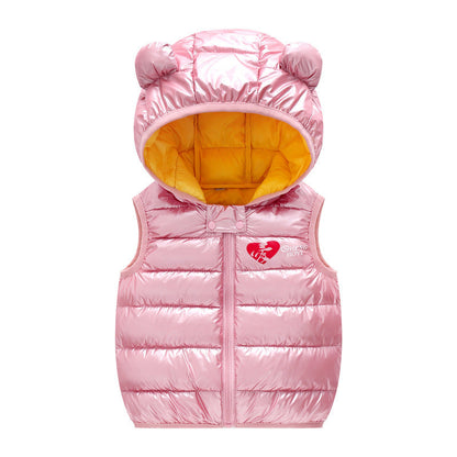 Kids Hooded Down Vest – Boys & Girls Sleeveless Waistcoat