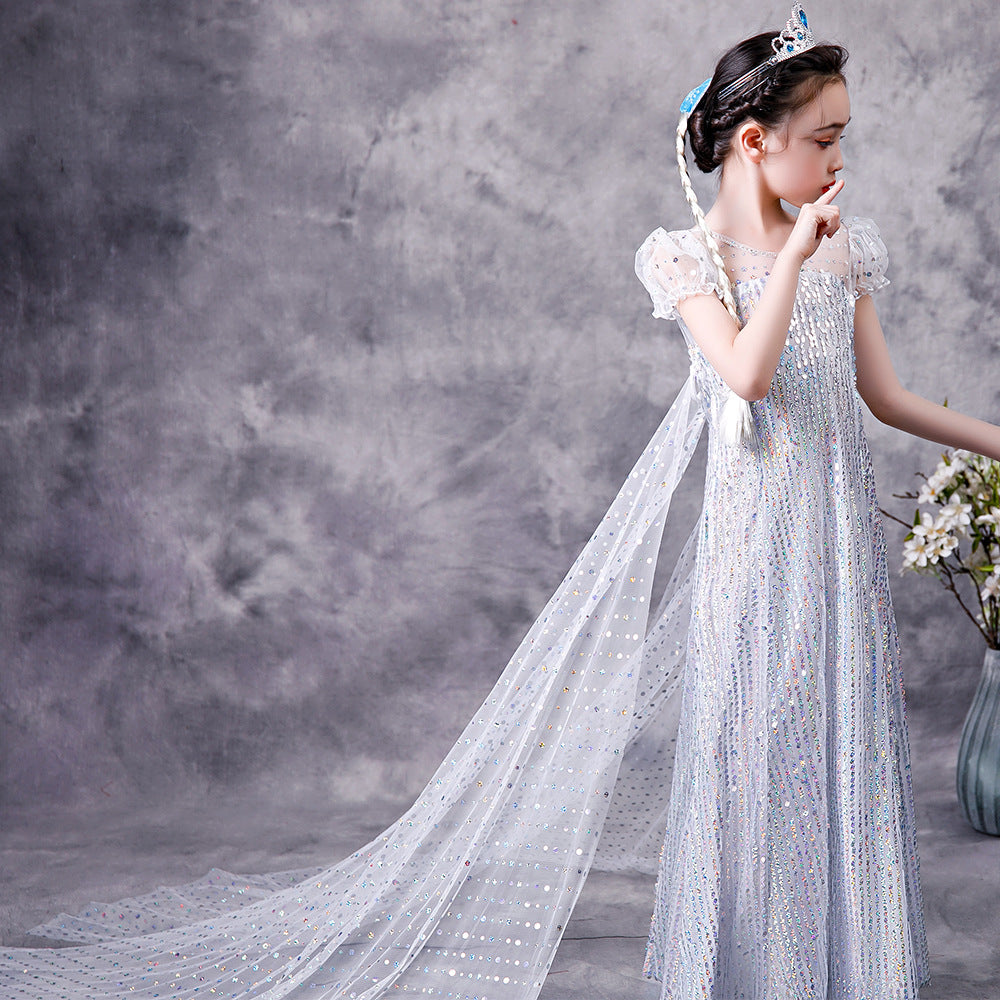 Girl's sequined gauze dress