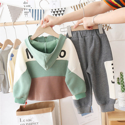 Traje de sudadera de algodón patchwork