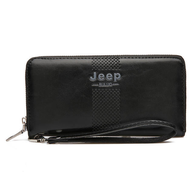 JEEP BULUO célèbre marque long portefeuille hommes portefeuilles sac grande capacité sacs à main pochette pour homme en cuir PU mode JEEPA210