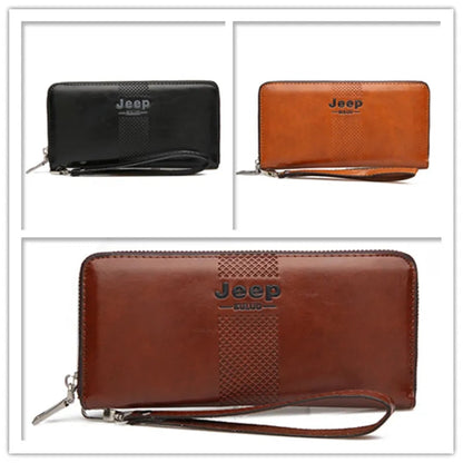 JEEP BULUO célèbre marque long portefeuille hommes portefeuilles sac grande capacité sacs à main pochette pour homme en cuir PU mode JEEPA210