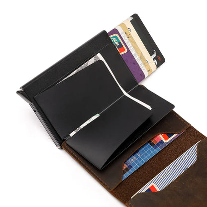 Portefeuilles en cuir véritable pour étui Apple Airtag, porte-cartes multiples pour hommes, porte-cartes de crédit, portefeuilles vintage avec pinces à billets