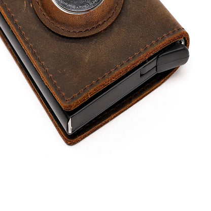 Portefeuilles en cuir véritable pour étui Apple Airtag, porte-cartes multiples pour hommes, porte-cartes de crédit, portefeuilles vintage avec pinces à billets