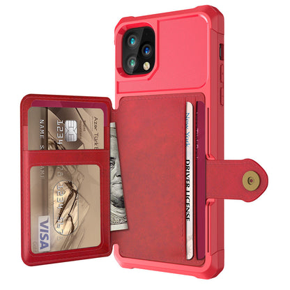 Faux Leather Card Wallet iPhone Case – Business Slim Back Cover | iPhone X–13