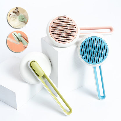 Pet Dog Cat Brush Grooming Tool Automatic Massage Comb Round Hair Brush For Cat Dog Pet Supplies