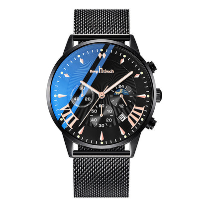 Multifunctional Business Men's Watch Luminous Waterproof Six-pin
